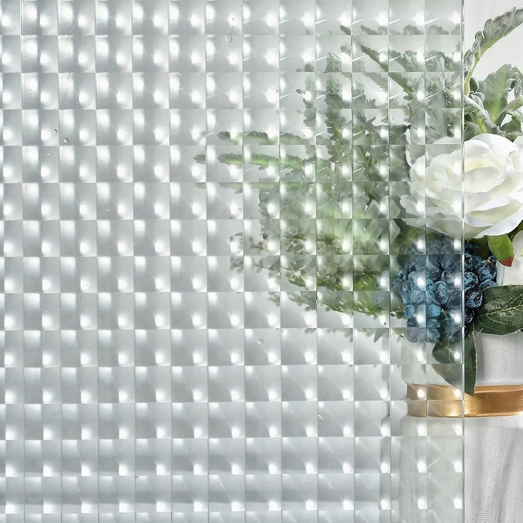 2 Meter Mattstreifen Fensterfolie Buntglas Dekorativer UV-Aufkleber Sichtschutz Milchglas Selbstklebende Folie Fensteraufkleber für Glas