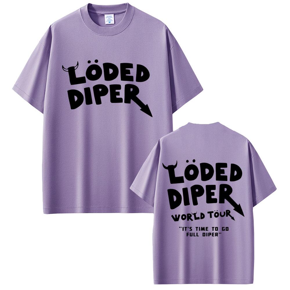 Loded Diper World Tour Tshirt Unisex Women Clothing Vintage Rock Oversized Short Sleeve Tshirts Unisexs Casual 100 Cotton T Shirts