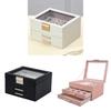 Jewelry Storage Box Pu Leather Large Capacity Organizer For Home And Travel