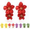 1 Pair Ear Studs Trendy Non-allergic Exquisite Elegant Double Layer Flower Design Women Earrings for Party