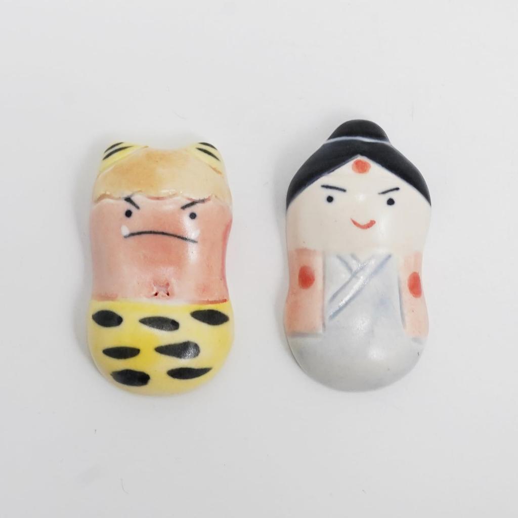 Fukubeya Mino Ware Momotaro and Oni Chopstick Set of Perfect for Day or As a Gift for Day Rests, 2, Ceramic, Children's Boys'