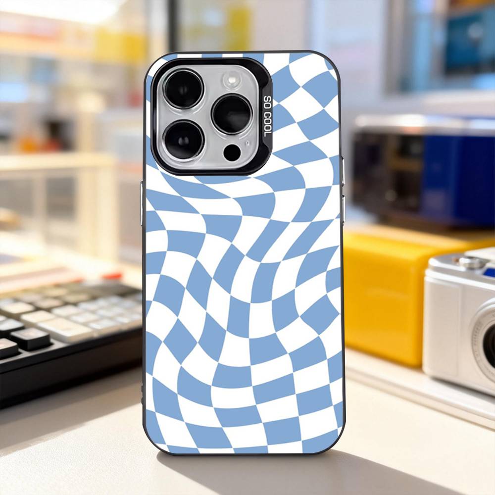checkerboard chess board Phone Case For iPhone 11,12,13,14,15,16,17,Pro,Max,Plus,E,Air,Mini IMD Matte Black