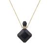 Natural crystal rhombus perfume bottle pendant necklace aromatherapy healing gemstone stainless steel necklace for women