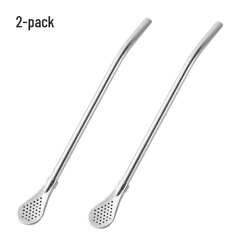 Bayou Extended Stainless Steel Stirring Straw Spoon (2-Pack)