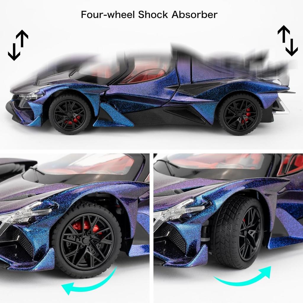 1/24 Apollo Evo Alloy Model Car Toy with Pull Back Function with Sound and Bright Lights, Suitable Collectible Model Toys, Gifts for Boys and Girls