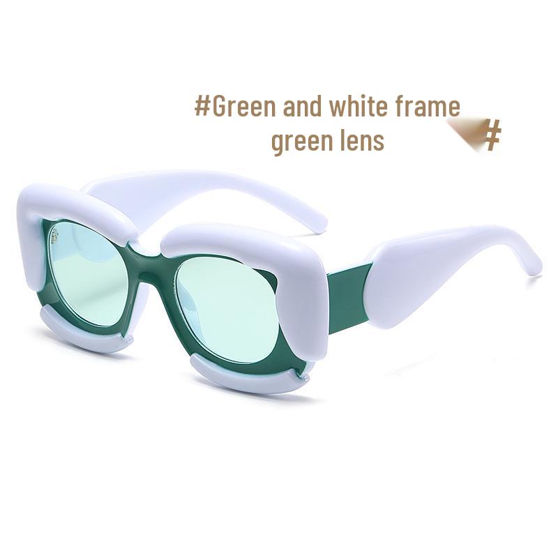 Avant-Garde Color Block Square Sunglasses - Hip Hop Fashion
