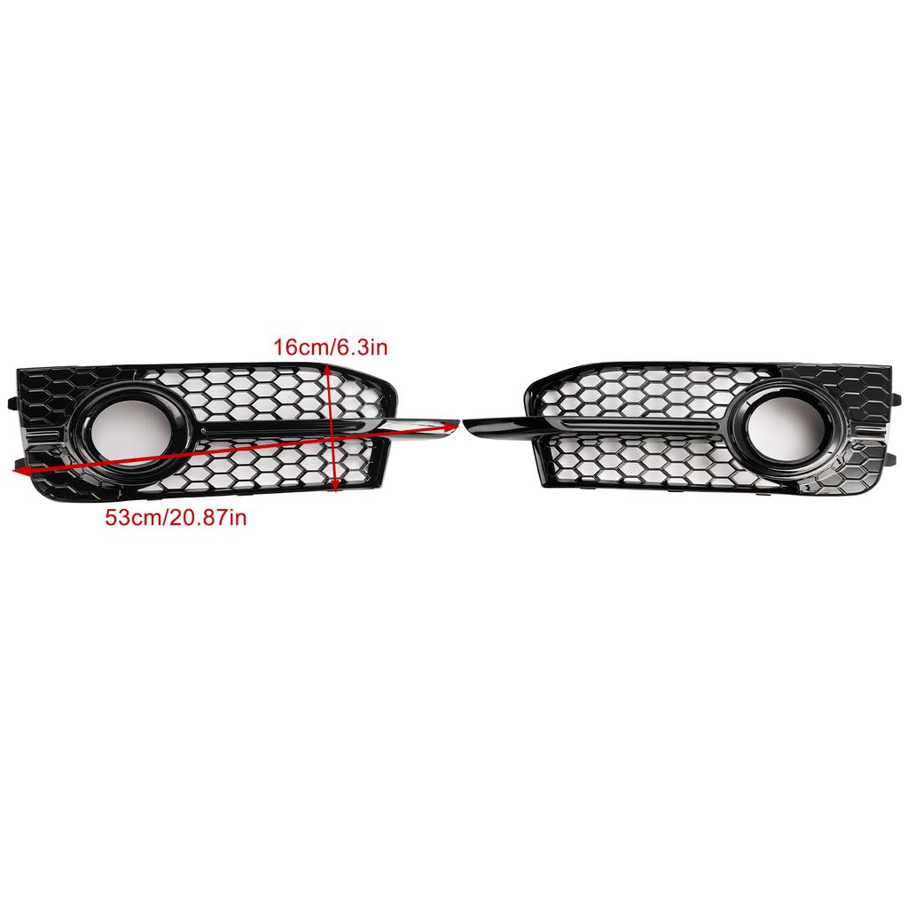 2PCS Front Bumper Fog Light Cover Grille Grill 8X0807682B 8X0807681B Fit A1 S-Line 2011-2014