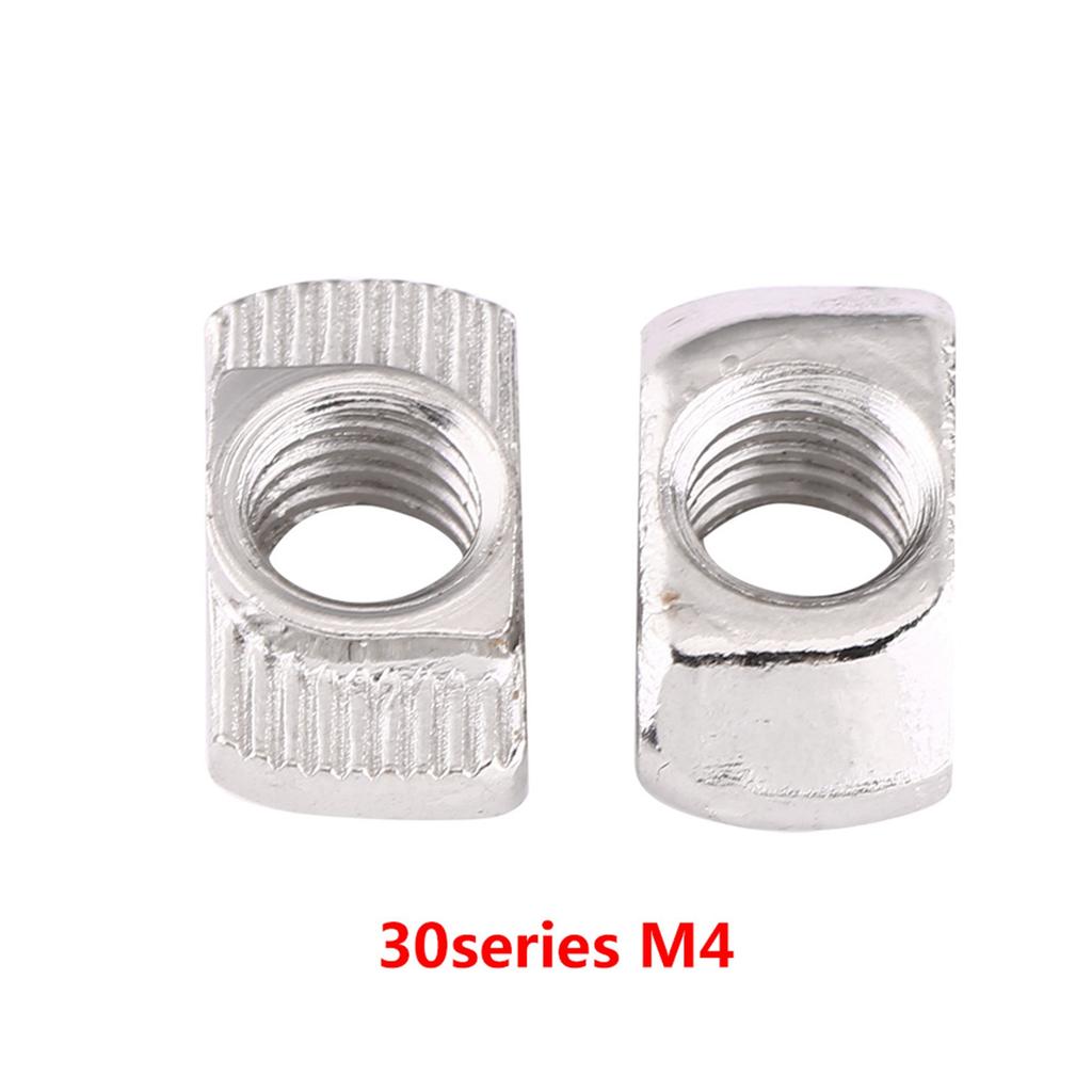 T Slot Hammer Head Nut Nickel Plated Carbon Steel Fastener For Aluminum Profile (EU30 M4*15.5*8)