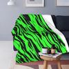 Brown Tiger Print Flannel Throw Blanket Stripes Animal Fur Pattern Comfy Fleece Blanket Warm Soft Bedspread King Queen Full Size
