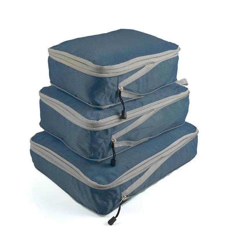 Luggage Organizer Set Travel Compression Packing Cubes Suitcase Zipper Foldable Storage Bag for Clothes Shoes Accessories