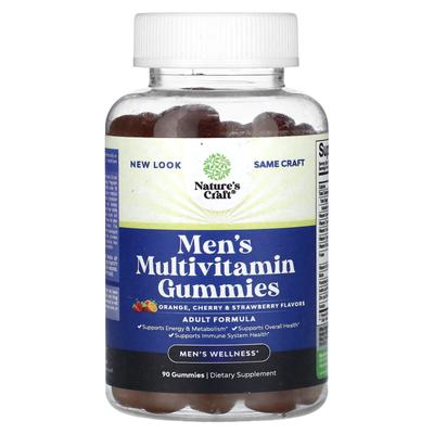 Men's Multivitamin Gummies, Orange, Cherry & Strawberry, 90 Gummies