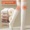 10-1 Pairs Thickened and Warm Over Knee Socks for Autumn and Winter, Thigh Socks for Home Use, Plush Sleep Socks, Coral Fleece Stockings, Knee Pads