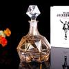 Flavinmci Diamond Golden Crystal Whiskey Decanter & Glasses Set (7-Piece)