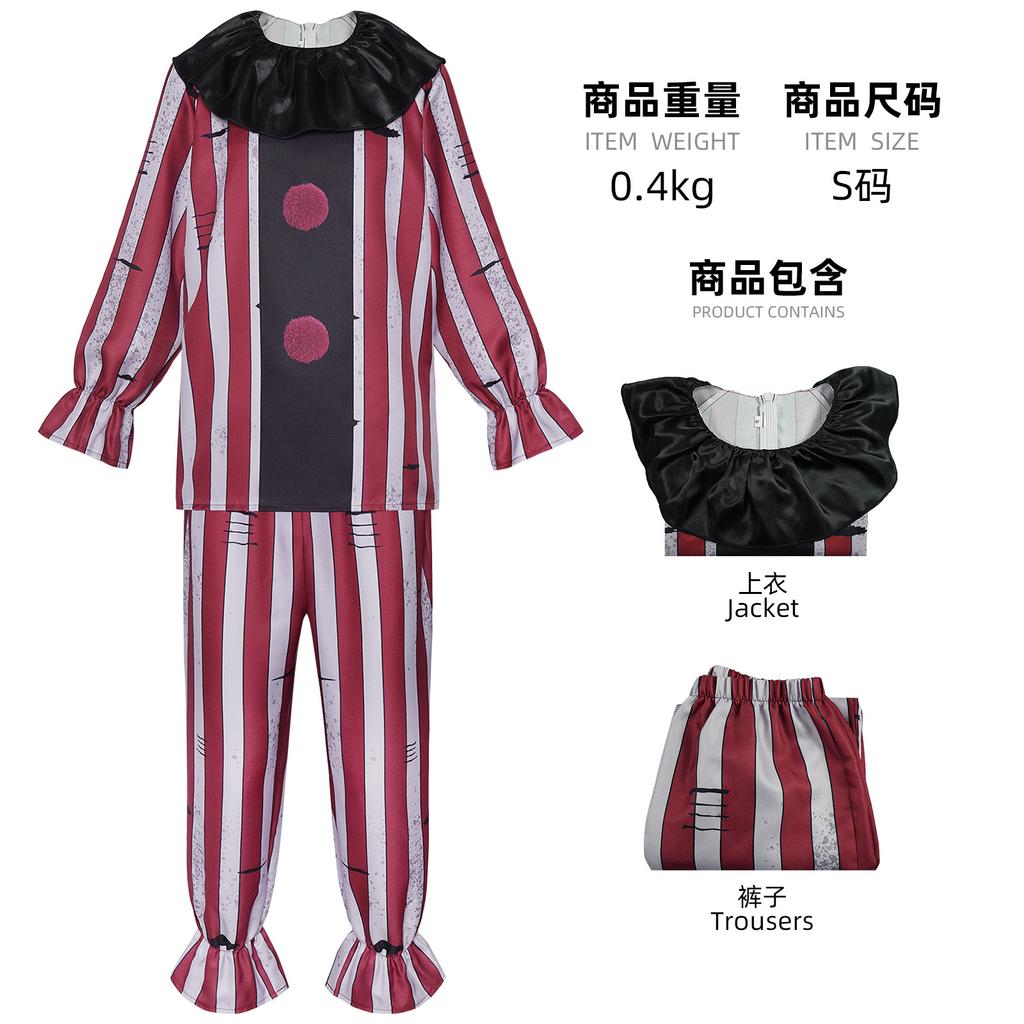 Costume de Cosplay Clown Cauchemardesque, Tenue d'Halloween pour Personnage Méchant d'Horreur, Costume de Scène