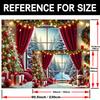 1pcs Winter Wonderland Christmas Background Cloth  Featuring Trees  Gifts  and Snowflakes  Suitable for Halloween