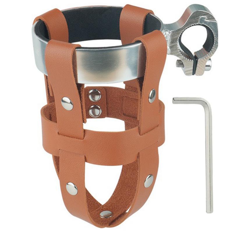 

WTEMPO Уличный велосипедный регулируемый подстаканник противоударный держатель для бутылки с водой универсальный для горного велосипеда велосипедное ПУ крепление велосипедное необходимое оборудование 1set коричневый