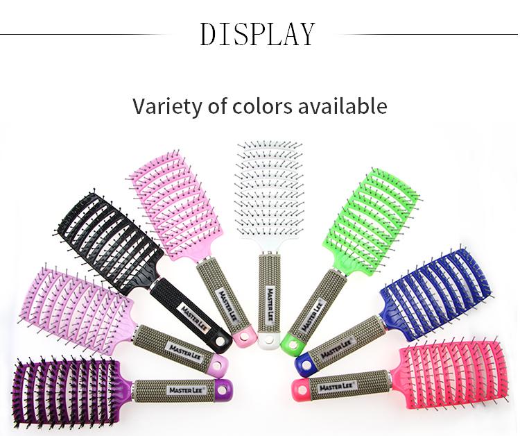 Nylon Boar Bristle Brush Teeth Top Selling Vent Hair Brush Rubber Handle Detangling Hair Comb Oval Scalp Massage Brush for Women