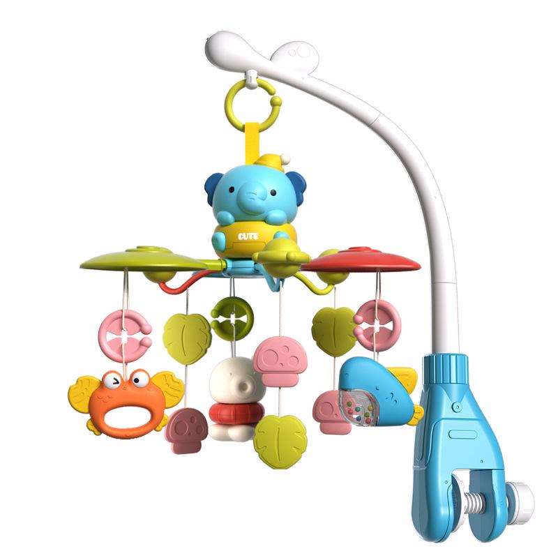Electric Rotating Elephant Crib Mobile with Music and Remote for Infant Soothing and Early Education
