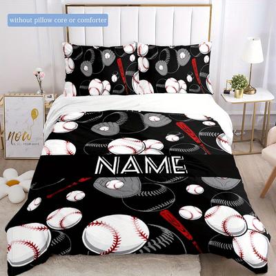 Playingball Customize Your Name Duvet Cover Soft Bedding Set For Bedroom Guest Room And Dorm Decoration Threepiece Set Includes 1 Duvet Cover 2