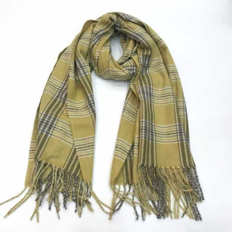 Autumn and winter new imitation cashmere shawl versatile thickened warm Korean version fringed plaid scarf women