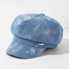 Ripped Fashion Design Women Casual Denim Beret For Fall And Winter Use Daily