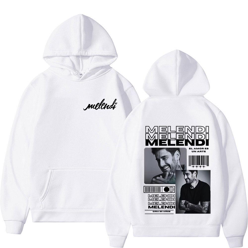 Rapper Melendi Tour New Album Graphic Hoodie Men Women Fashion Vintage Pop Music Sweatshirts Male Hip Hop Loose Pullover Hoodies