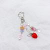 Lovely Strawberry Flower Keychain Pendant Backpack Decoration Charm Jewelry