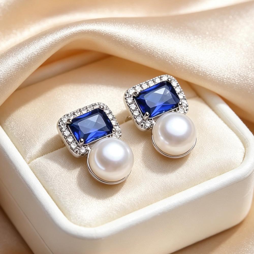 Natural Freshwater Pearl Earrings ,Drop Pearl Earring For Women Fine Jewelry Wife Girl Birthday Gift