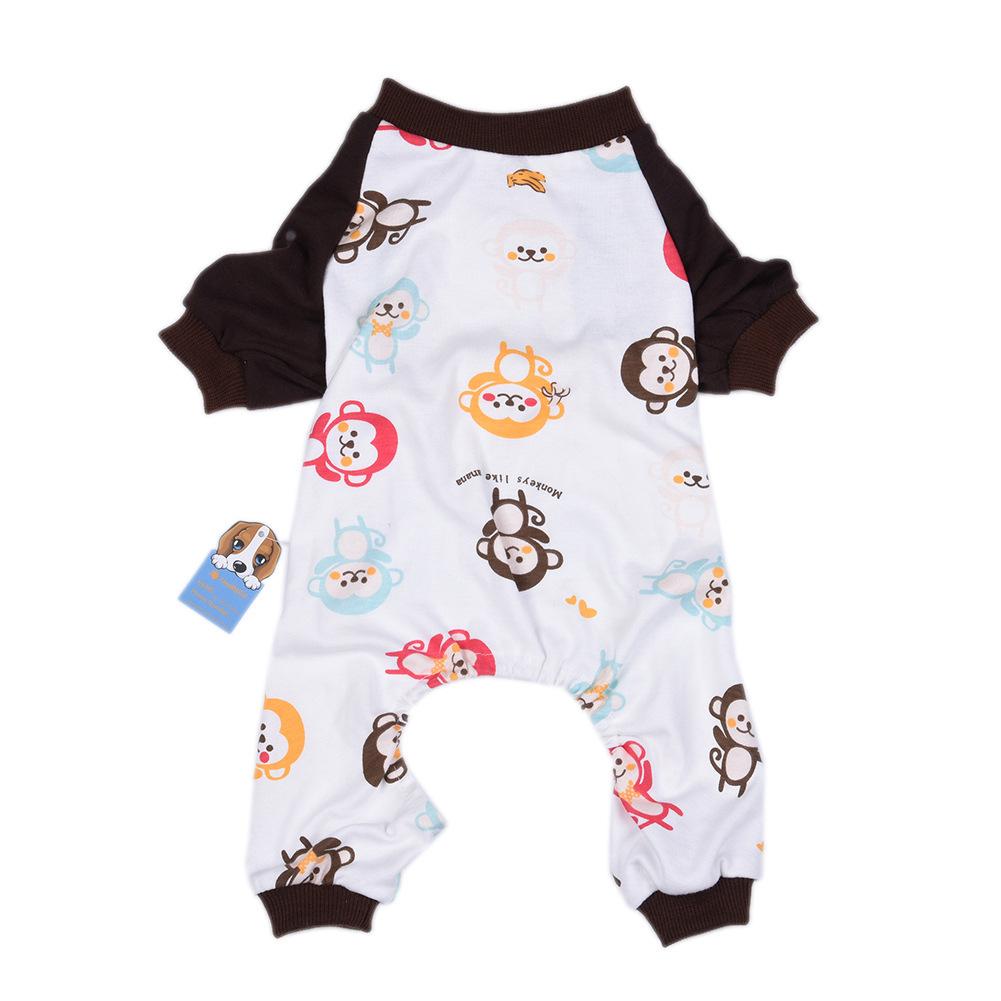Pet clothes pajamas with elastic washable wear-resistant cotton pajamas dog clothing puppy home