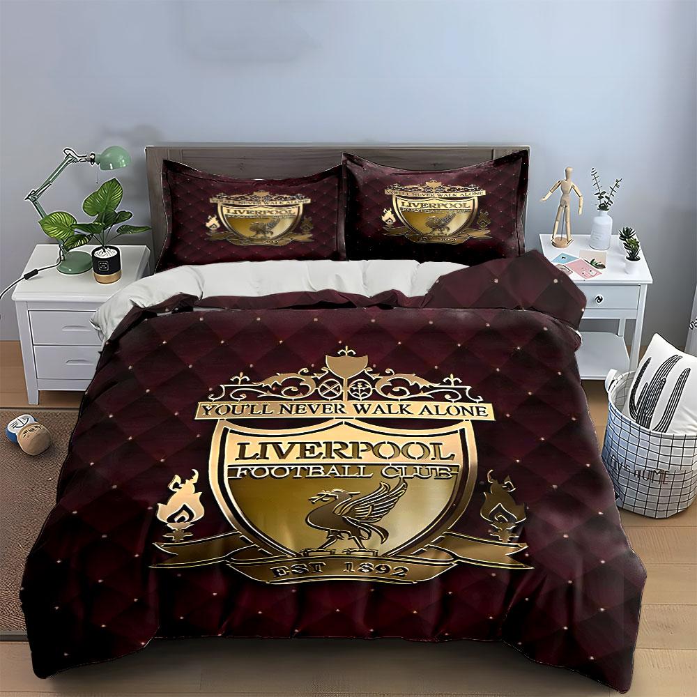 Liverpool Football Club Set Biancheria da Letto Set Copripiumino Copripiumino Federe (1 * Copripiumino 2 * Federe, senza piumino)