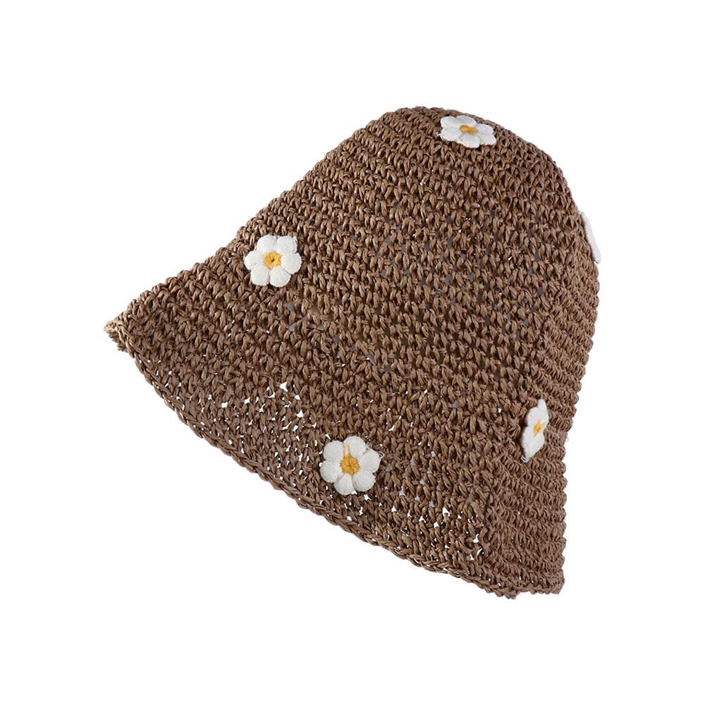 

Travel Woman Fashion Beach Hat Boho Flat Hat Flower Panama Cap Handmade Weave Sun Cap Sun Hat Sun Protection Straw Hat хакі