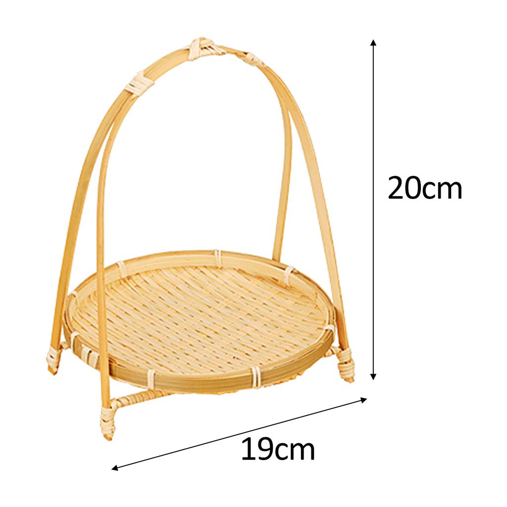 Bamboo Woven Fruit Basket Serving Trays Decor Food Storage for Home Kitchen Picnics Vegetable Storage Snack Organizer Stand