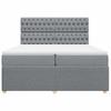 Box Spring Bed with Mattress Light Grey 200 x 200 cm Fabric