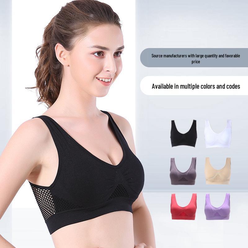 Mesh Breathable Hollow-Out Sports Bra - No Underwire Yoga Exercise Bandeau for Women