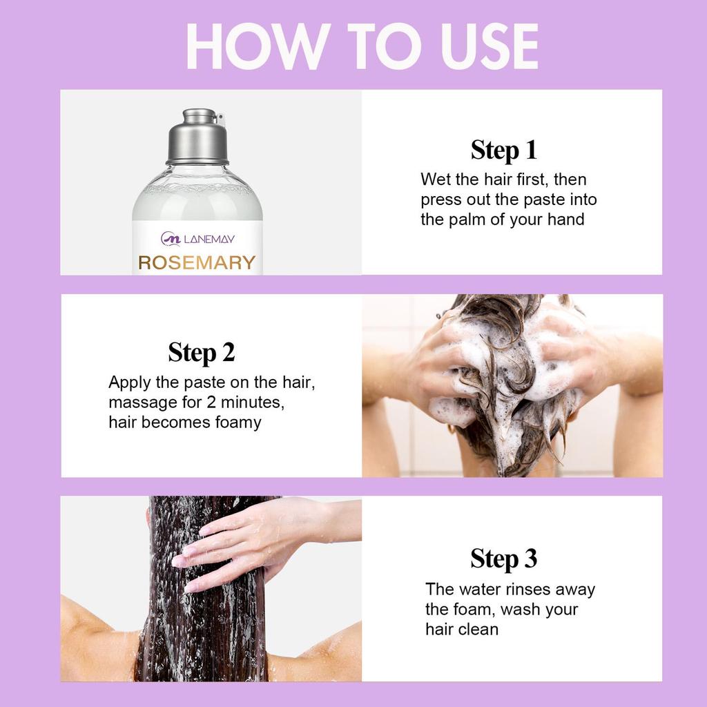 ROSEMARY SHAMPOO-Strengthens Hair-Enhances Shine-Nourishes Lock-Suitable for all Hair Types, 300ml