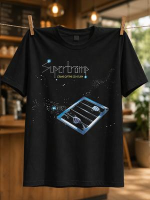 Supertramp Prison Bars Crime Of The Century Testo Blu Cornice Finestra Schizzi E Spaziale Scuro Rock Unisex Tutte Magliette