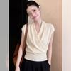 Women's Waist-Cinched Tencel Short-Sleeve Knit Top - Slimming, Stylish, Chic Summer Casual