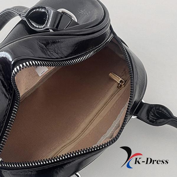 Emaille Mini Crossbody Bowling Bag Two-Way Strap Tote Leren Telefoontasje