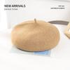New Autumn And Winter Bright Silk Beret Trendy Women'S Wool Mushroom Hat High-End Korean Fashion Painter Hat