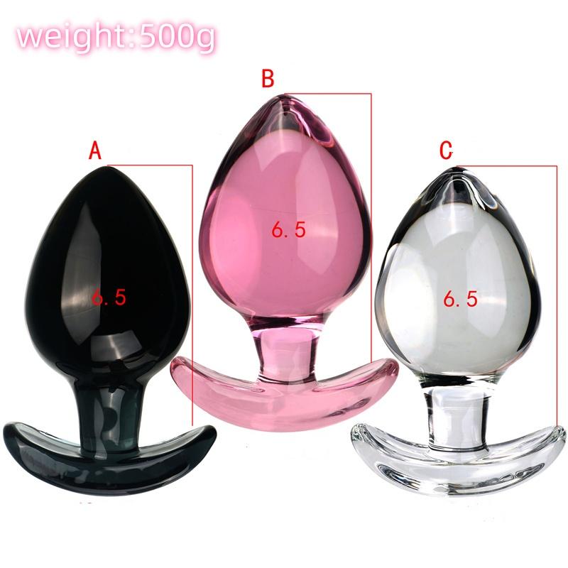 VaHppy Glass Anal Plugs 500g 6.5cm Anal Sex Toys Masturbator Gay Extension Training Lesbian Novelty shape style Adult Products SM BDSM