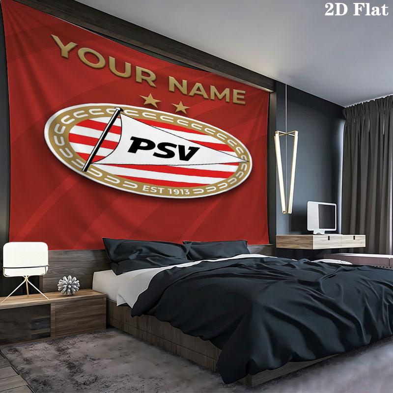 Philips Sport Vereniging Custom Name Wall Tapestry Aesthetic Wall Hanging Printed Fabric Blanket Decorative Tapestries for Bedroom Living Room Home De