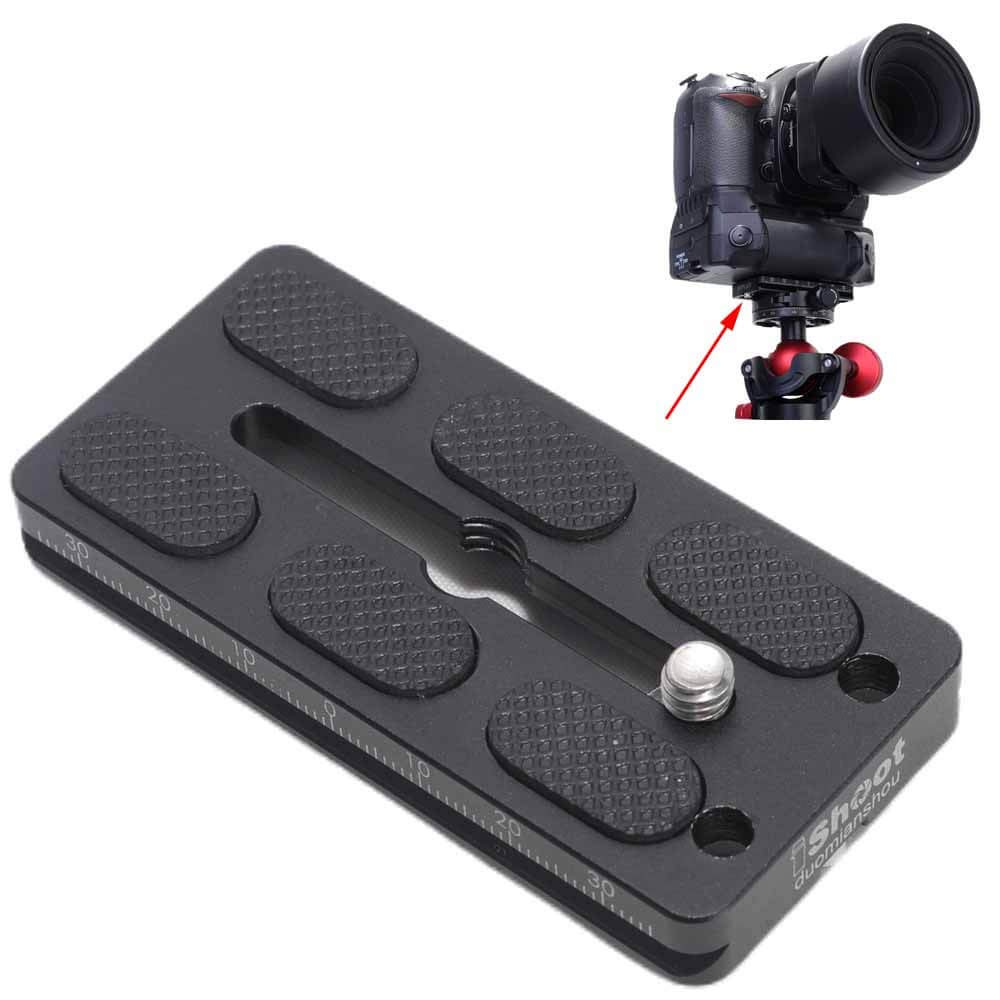 

iShoot 8cm Quick Release Plate with Grip for Large Camera Compatible with Canon EOS and 1DX Nikon and D6 and Fit Tripod Ball Head Clamps Bodies, 1D, чорний