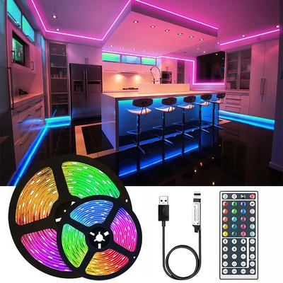 5050 RGB LED Strip Light Bedroom SMD TV Backlight Tape Diode Ribbon Flexible Not Wateproof Lights for Room Bar Decor