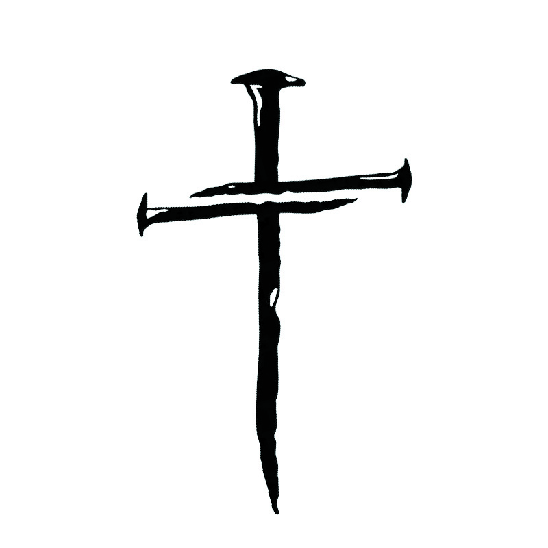 XDS19#12.5x20cm Calcomanías de espada cruzada, calcomanías de vinilo resistentes a la intemperie para ventanas, parachoques, computadora portátil, manualidades - Calcomanías para vehículos de material PVC