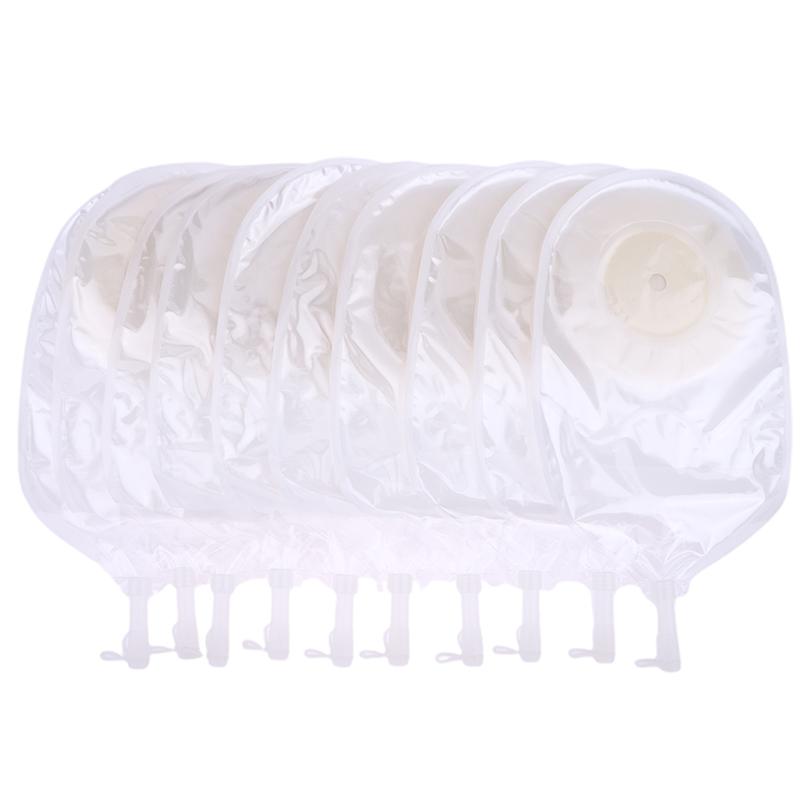 10 Pcs Drain Valve One-Piece System Colostomy Bags For Adults Disposable Colostomy Pouch Opening 20-65Mm With Clip Closure
