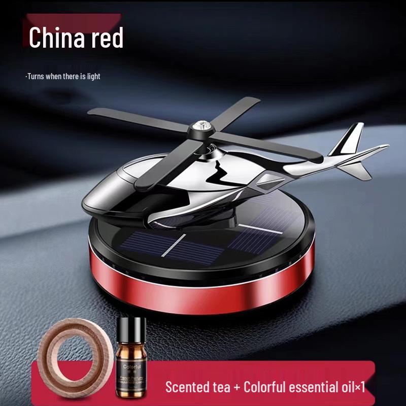 Solar-Powered Rotating Helicopter Car Air Freshener with Light Sensor