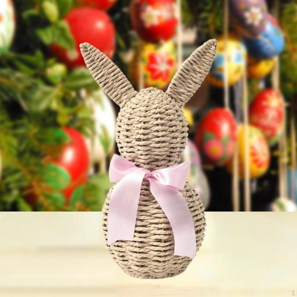 Gewebtes Osterhasen-Ornament Niedliche Bastelarbeit Geschenk Dekorative Tischdekoration für