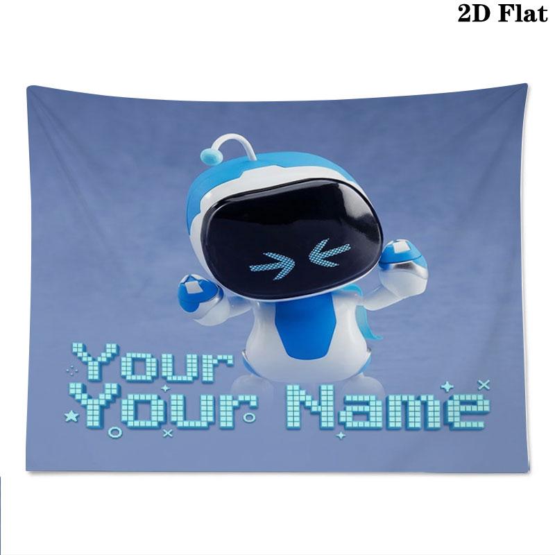 ASTRO BOT Custom Name Wall Tapestry Aesthetic Wall Hanging Printed Fabric Blanket Decorative Tapestries for Bedroom Living Room Home Decor