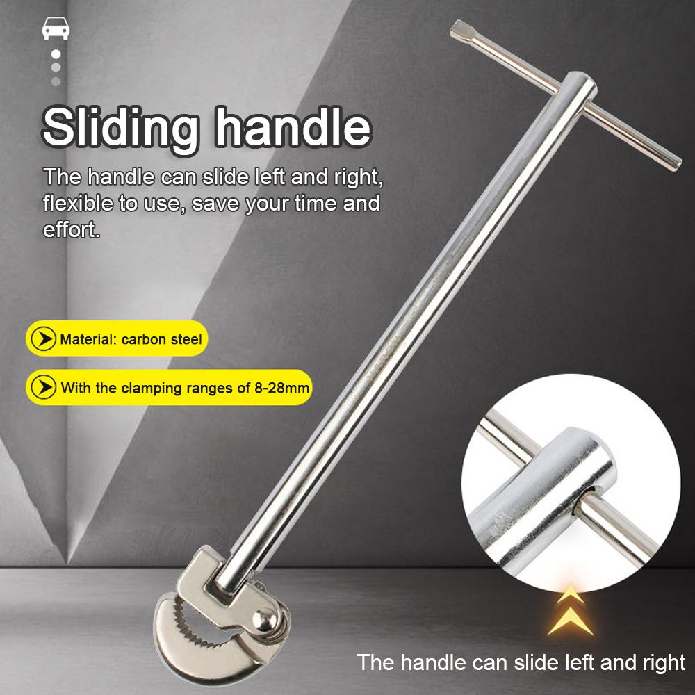 Multifunctional Sink Wrench Carbon Steel Faucet Sewer Pipes Bathroom Plumbing Installation Disassembly Tool 180 degrees