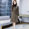New Spring Korean Style Slim Fit Long Woolen Coat for Women with Lapel and Tie - Model LT9727